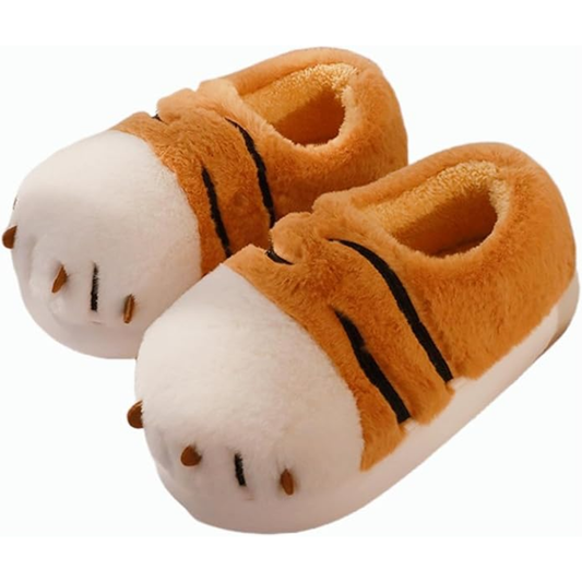 Pantuflas con diseño pata de tigre