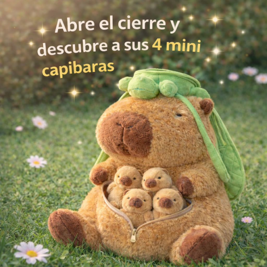 Capibara GIGANTE + 4 minis capibaras